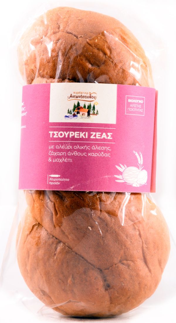 ΤΣΟΥΡΕΚΙ ΖΕΑΣ ΟΛ.ΑΛΕΣΗΣ 75gr (με ζάχαρη από άνθος καρύδας)