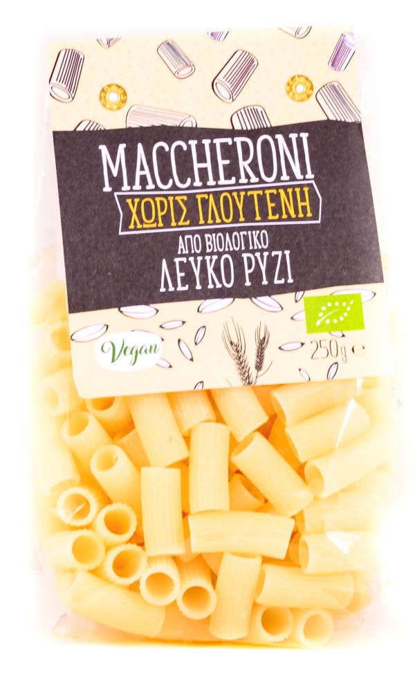 Ζυμαρικά από Λευκό Ρύζι "Maccheroni" Χωρίς Γλουτένη BIO