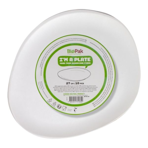 Plate made from sugarcane fibre